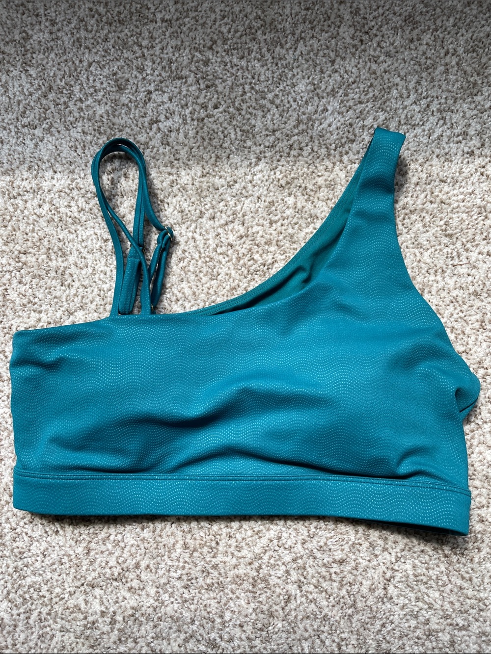 ZYIA Teal One-Shoulder Sports Bra